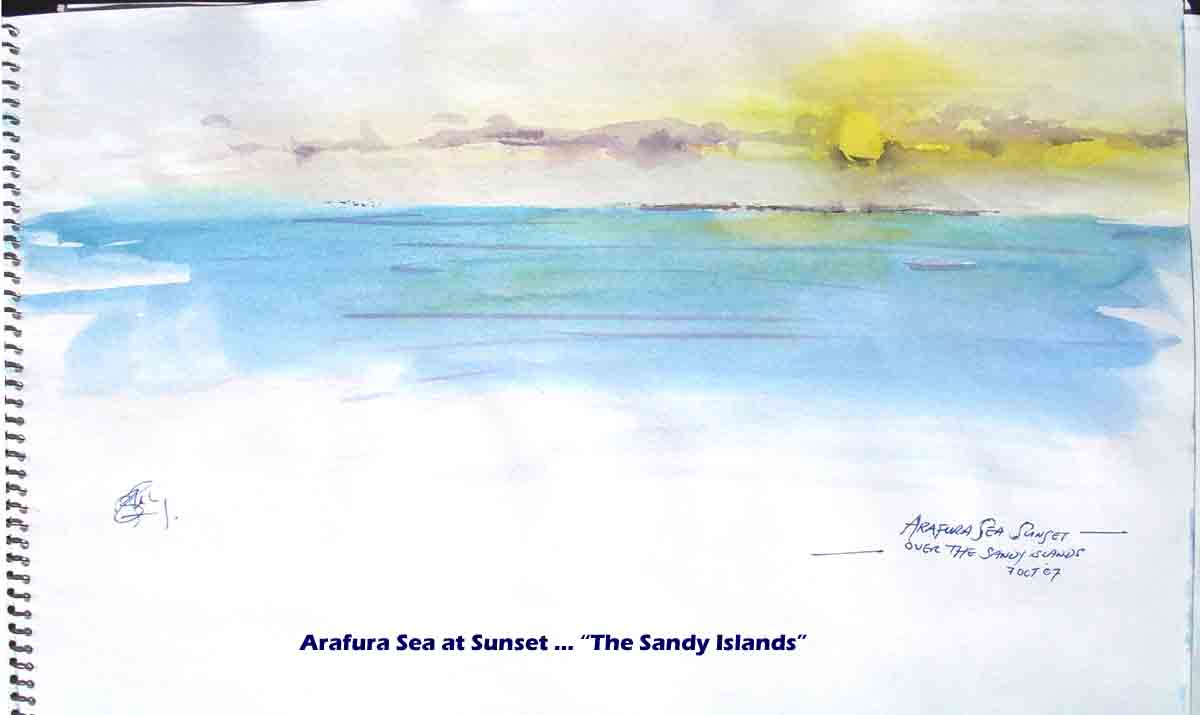 Watercolour of the Sandy Islands, Arafura Sea