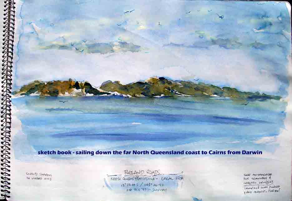 Watercolour of far North Queensland coast